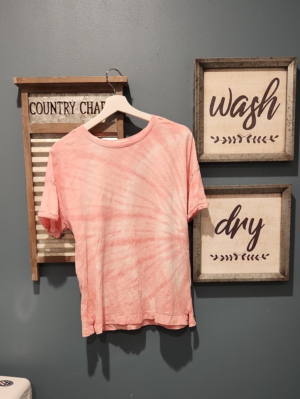 Time and Tru Pink Tie-Dye Short Sleeve Tee